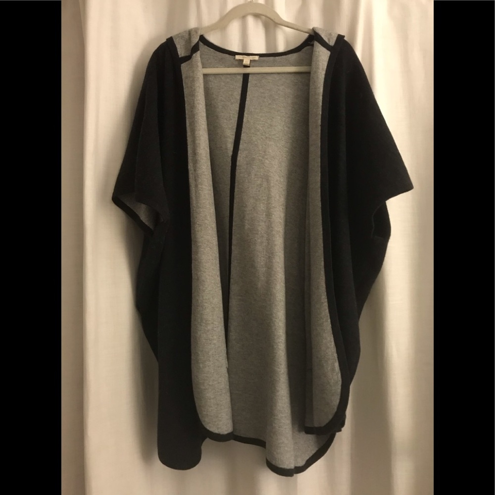 Eileen Fisher Merino & Cashmere Hooded OS Poncho